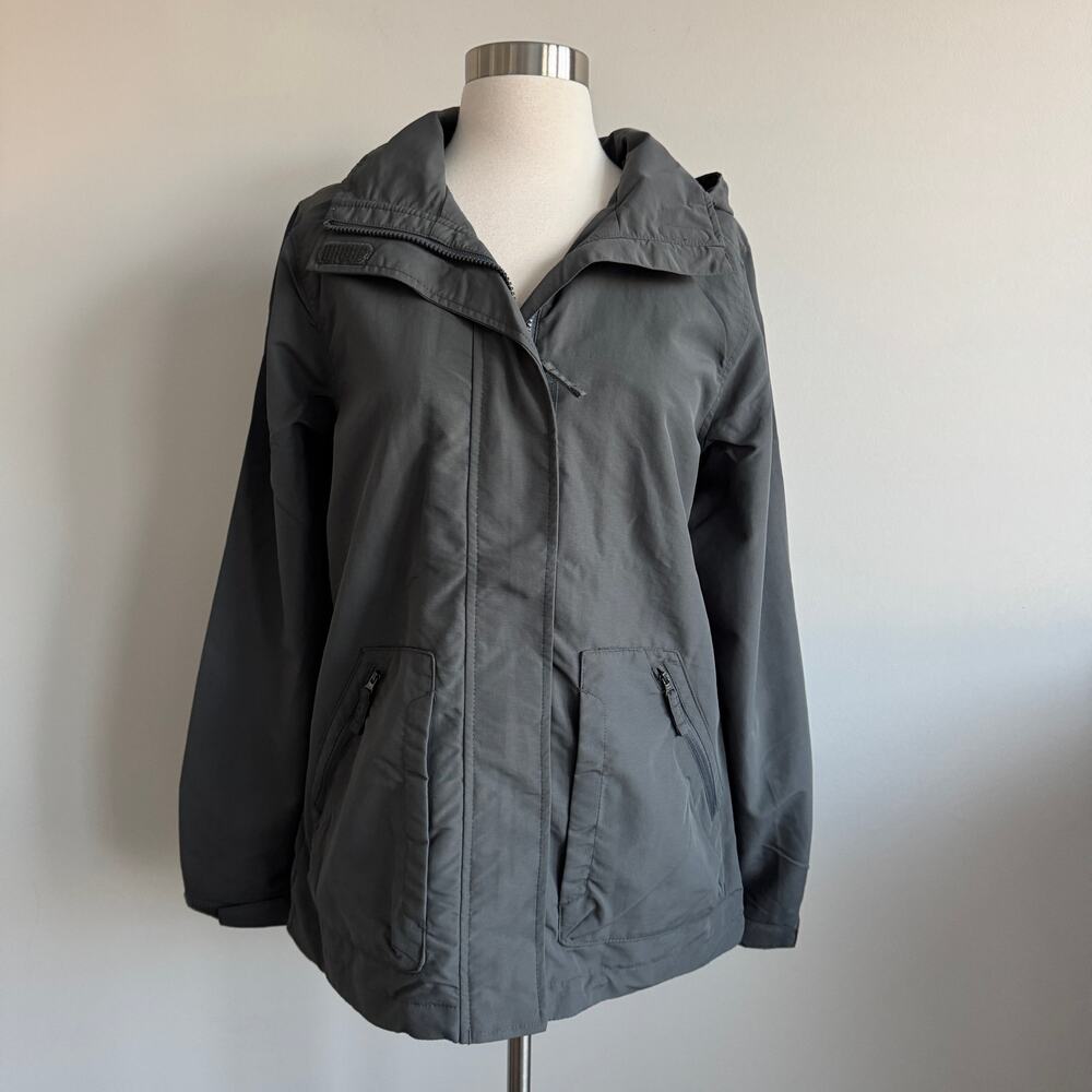 Lands’ End CS Outrigger Mesh Lined Jacket w/Hood Storm Flap Soapstone Small NWT